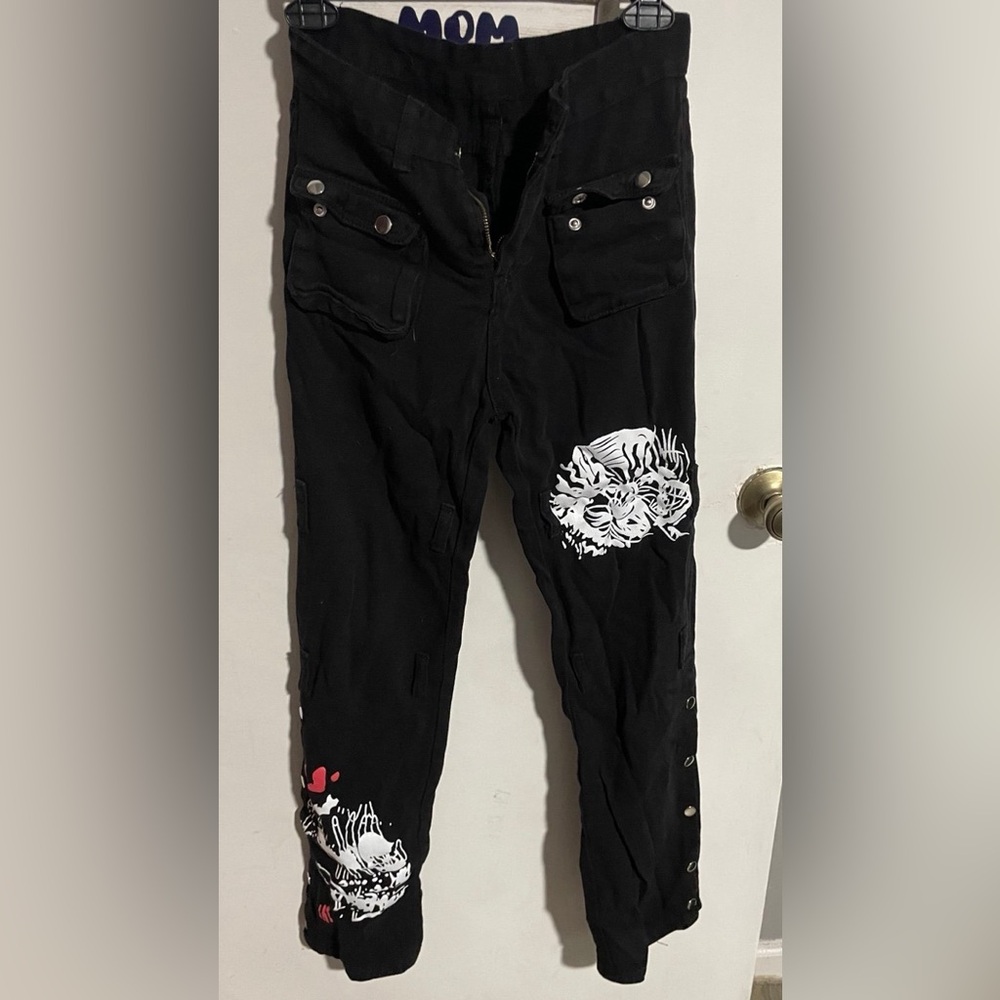 SLP Black wide leg jeans with design size small